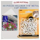 40-PIECES HILLMAN 7/8''METAL CUP HOOKS