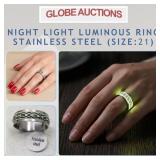 NIGHT LIGHT LUMINOUS RING, STAINLESS STEEL_SIZE:21