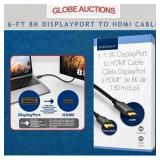 6-FT 8K DISPLAYPORT TO HDMI CABLE