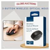 WIRELESS 3-BUTTON OPTICAL MOUSE WITH DONGLE