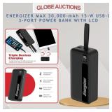 ENERGIZER MAX 30,000-mAh 15-W POWER BANK WITH LCD