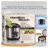 HAMILTON BEACH RICE COOKER & STEAMER,20-CUP
