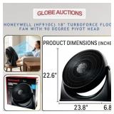 HONEYWELL TURBOFORCE FLOOR FAN W/ 90ï¿½ PIVOT HEAD