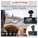 NEW FRONT & REAR FULL HD 3-CHANNEL DASH CAMERA