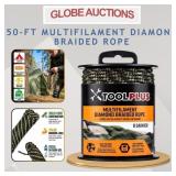 50-FT MULTIFILAMENT DIAMOND BRAIDED ROPE