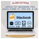 APPLE 15' MACBOOK PRO (DUAL-CORE i7, 500-GB, 8-GB)