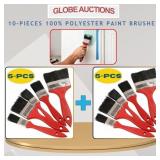 10-PIECES 100% POLYESTER PAINT BRUSHES