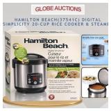 HAMILTON BEACH RICE COOKER & STEAMER,20-CUP