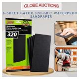 6-SHEETS GATOR 320-GRIT WATERPROOF SANDPAPER
