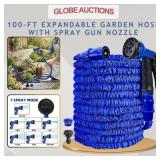 100-FT EXPANDABLE GARDEN MAGIC HOSE W/SPRAY NOZZLE