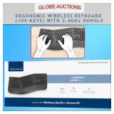 ERGONOMIC WIRELESS KEYBOARD W/ DONGLE (105-KEYS)