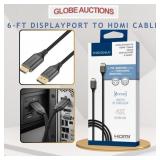 6-FT DISPLAYPORT TO HDMI CABLE, 4K ULTRA HD