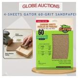 4-SHEETS GATOR 60-GRIT SANDPAPER