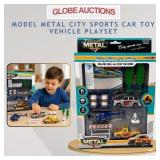 MODEL METAL CITY SPORTS CAR TOY VEHICLE PLAYSET