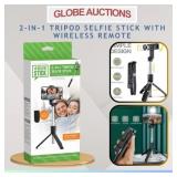 2-IN-1 TRIPOD SELFIE STICK W/ WIRELESS REMOTE