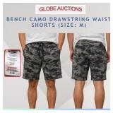 BENCH CAMO DRAWSTRING WAIST SHORTS (SIZE: M)