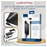 NEW 180-W UNIVERSAL LAPTOP CHARGER W/ 10-FT CABLE