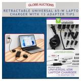 RETRACTABLE UNIVERSAL 65-W LAPTOP CHARGER