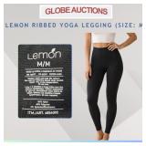 LEMON RIBBED YOGA LEGGING (SIZE: M)