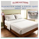 GLUCKSTEIN HOME 4-PCS QUEEN SHEET SET (MSP:$129)