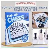 NEW POP-UP CHESS FOLDABLE TRAVEL BOARD GAME SET