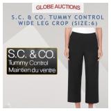 S.C. & CO. TUMMY CONTROL WIDE LEG CROP (SIZE:6)