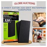 6-SHEET GATOR 320-GRIT WATERPROOF SANDPAPER