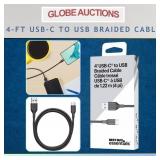 4-FT USB-C TO USB BRAIDED CABLE