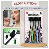 5-PACK CHARCOAL SOFT TOOTHBRUSHES