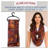 MULTI-STYLE DESIGNER LONG SCARF (SIZE:60 x 12)