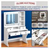 HOMCOM VANITY TABLE LED LIGHTED MIRROR (MSP:$289)