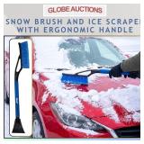 SNOW BRUSH AND ICE SCRAPER WITH ERGONOMIC HANDLE