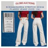 BCBGMAXAZRIA STRETCH DENIM FLARED JEANS (MSP:$308)