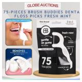 75-PCS BRUSH BUDDIES DENTAL FLOSS PICKS FRESH MINT