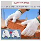 SET OF 2 SAFETY WORK KNITTED GLOVES