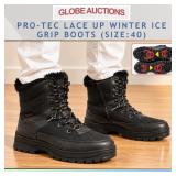 WINTER PRO-TEC  LACE UP  ICE GRIP BOOTS (SIZE:40)