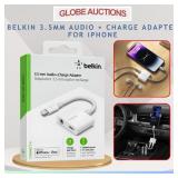 BELKIN 3.5MM AUDIO + CHARGE ADAPTER FOR iphone