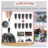 10-PIECES TIRE PUNCTURE QUICK REPAIR