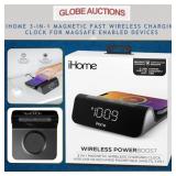 iHOME 3-IN-1 MAGNETIC WIRELESS CHARGING CLOCK