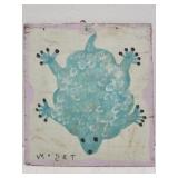 Original Mose T painting FROG on wood