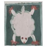 Original Mose T painting SHEEP on wood