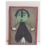 Original Mose T Elphaba Painting of Woman on Wood