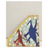Original Mose T Red & Blue Birds Painting on Wood