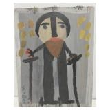 Original Mose T painting PERSON on wood