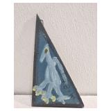 Original Mose T Blue Bird Painting on Wood