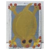 Mose T painting of frog on board