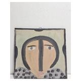 Original Mose T Painting of Woman on Wood