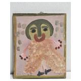 Original Mose T Painting of Woman on Wood