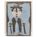 Original Mose T painting MAN on wood