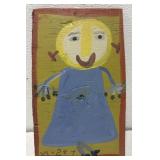 Mose T painting of girl on board
